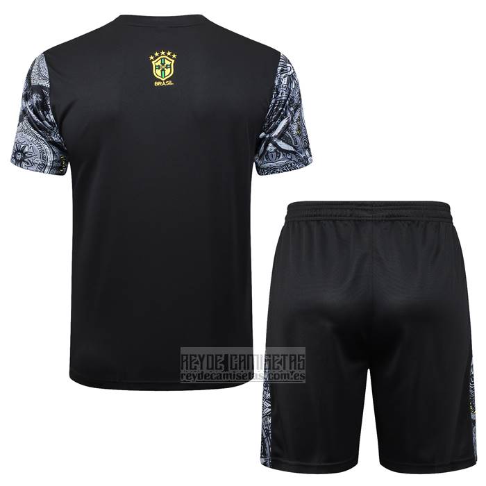 Chandal del Brasil Jesus Manga Corta 2024-2025 Negro - Pantalon Corto